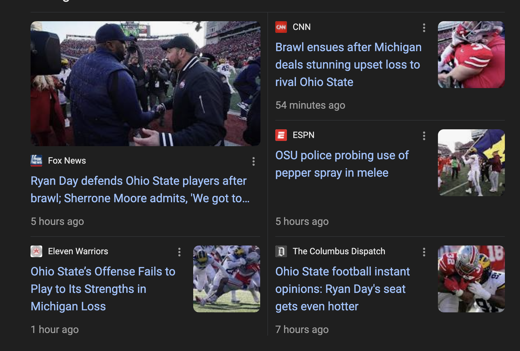 Ohio State and Michigan